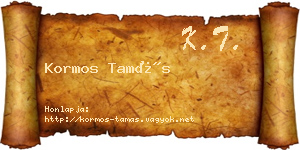 Kormos Tamás névjegykártya