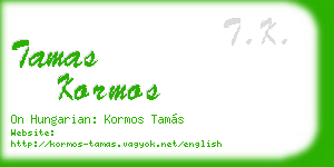 tamas kormos business card